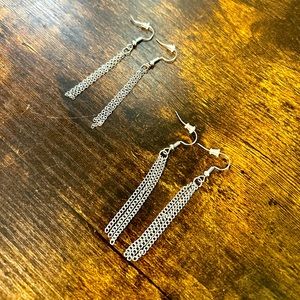 Silver tassel earrings